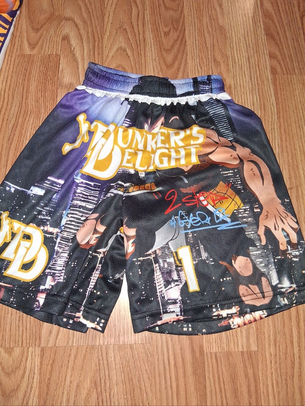 Men's Athletic Basketball Shorts - Black with Yellow Accents